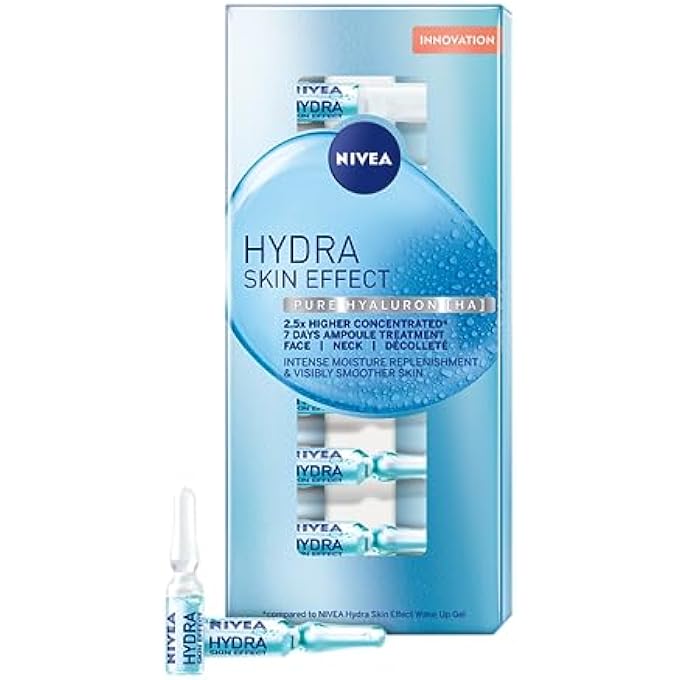 Nivea HYDRA SKIN EFFECT 7 DAY AMPOULES TREATMENT (7 X 1 ML), HIGHLY CONCENTRATED FACE CARE TREATMENT FOR VISIBLY PLUMPED SKIN, FACIAL TREATMENT WITH PURE HYALURONIC [HA] - Image 2